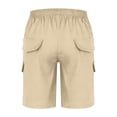 thumbnail image 5 of Generic Boys Cotton Cargo Shorts Teens Golf Casual Lightweight Elastic Waistband Comfy Long Short Pants Multi Pocket Wide Leg Bermuda, 5 of 8