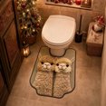 thumbnail image 6 of Sruoe Toilet Rug U Shaped 16x20 Inch, Double Alpaca Print U‑Cut Microfiber Floor Mat, U-Shaped Contoured Toilet Rugs for Bathroom, Non‑Slip Bathroom Decor Rug for Toilet Base Home Decor, 6 of 9