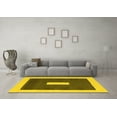 thumbnail image 3 of Ahgly Company Indoor Square Abstract Yellow Contemporary Area Rugs, 7' Square, 3 of 4