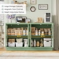 thumbnail image 4 of Homfa 55.1"W Modern Sideboard Buffet with Fluted Glass Doors, Accent Cabinet Console Table TV Stand, Green, 4 of 7