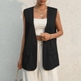 thumbnail image 4 of DAFPZW 2025 Vest Tops for Women Trendy Summer Sleeveless Blazer Jackets Button Casual Open Front Waistcoat Dressy Suit Vest, 4 of 8