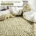 thumbnail image 3 of SUNNY HEATLeopard Print Blanket 90''x90" All-Season Ultra Soft Bed Blanket Couch, Bed, Sofa, Travel Use, green and white, 3 of 6