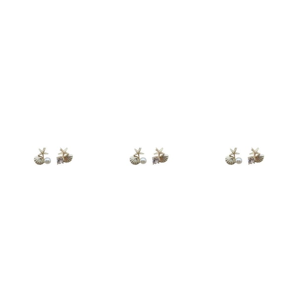 Qarigey 1 par de pendientes de concha para mujer, pendientes de perlas de aleación de Zinc, accesorios de joyería para festivales, para compromiso, Type1 NO1 Qarigey CBP315820