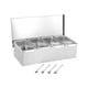 thumbnail image 5 of Tarros de especias de acero inoxidable, contenedor de almacenamiento con múltiples compartimentos, caja de condimentos, tarro para Bar, cocina, hogar 4 rejillas, 5 of 8