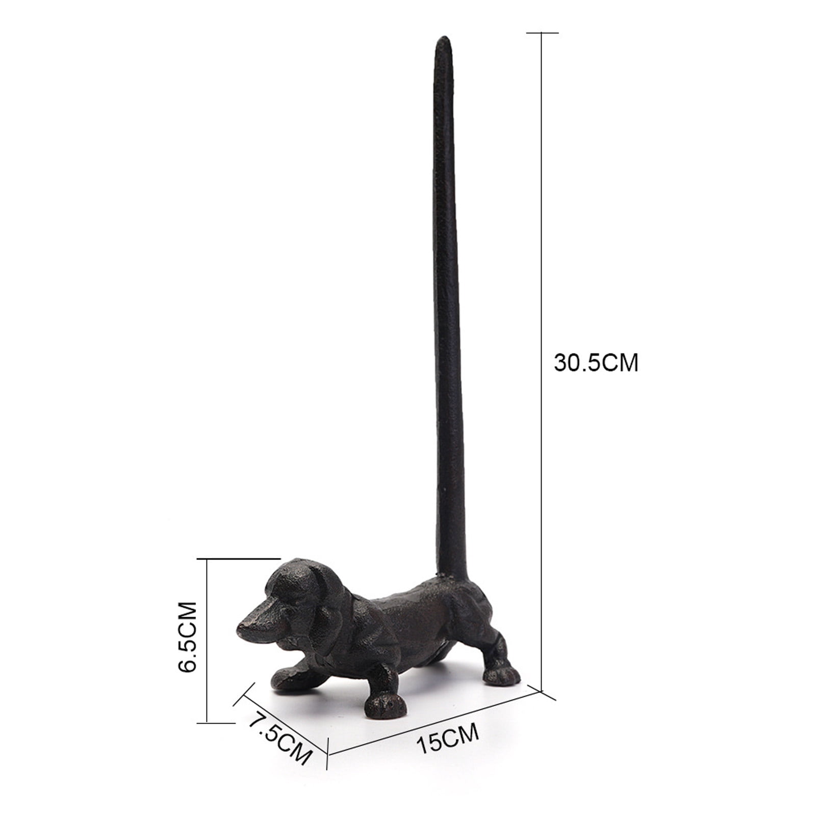 Decorsative Iron Dachshund Paper Towel Holder Bucolic Kitchen Dining Room Shelf Decors Sturdy Functional Design
