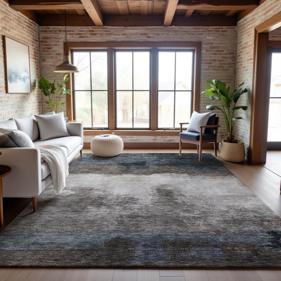 Addison Rugs Mayfield Premium Machine Washable Transitional Modern Gray Rectangle Rug, 5' x 7'6"