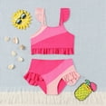 thumbnail image 6 of CAICJ98 Toddler Girl Swimsuit Summer 2 Piece Little Girls Bathing Suit Beach Girls' Color Block Bikini Swimwear (4-5 Years,Pink), 6 of 9