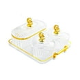 thumbnail image 3 of Luzkey Dried Fruit Plate Candy Nuts Dish with Lid with Stand,Divided Serving Dish,Appetizer Plate,for Wedding Appetizer Fruit Snacks 4 grid, 3 of 8