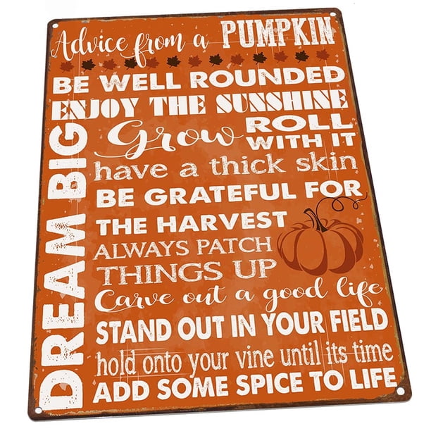 Advice From A Pumpkin 9 X12 Metal Sign Wall Decor For Bath Or Laundry Walmart Com Walmart Com