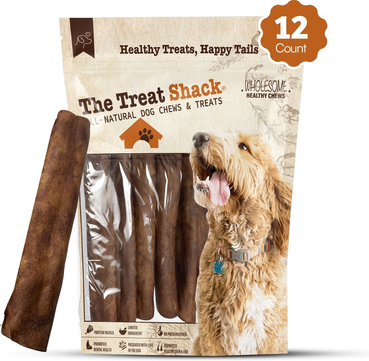 Retriever Rolls 7 to 8-in Beef Flavor Rawhide Dog Chew Treats, 12 CT