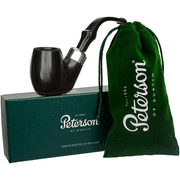Peterson System Standard Heritage 304 P-Lip - Mediterranean Briar Hand Crafted Irish Collectible Wood Pipes, Large Oom Paul Sitting Pipe, Signature Peterson Pipe Plip Style, Polished Smooth Finish