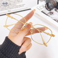 thumbnail image 4 of Gafas de miopía que cambian de color para hombres, gafas de marco grande de metal, gafas anti luz azul, 4 of 4