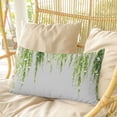 thumbnail image 4 of Sage Green Pillow Covers, Linen Long Throw Pillow Case, Summer Botanical Leaves Watercolor Holiday Pillow Protector Decorative Cushion Cover for Living Room/Bedroom 12" x 20", 4 of 8