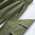 thumbnail image 6 of YLSDY Men's Baggy Cargo Pants Drawstring Elastic Waist Wide Leg Trousers with Pockets Casual Tapered Streetwear Joggers Army Green XXXXL, 6 of 9