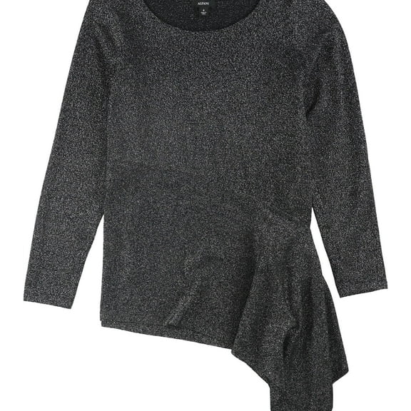 Alfani Womens Asymmetrical Pullover Sweater, Metallic, Large