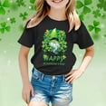 thumbnail image 2 of FUZHIQ St. Patrick's Day Shirts for Girl Boys Funny Shamrock Short Sleeve Spring Summer Tee Shirt Spring Round Neck Holiday Party Outdoor Girls T Shirts Size 10-12(Black,4-5 Years), 2 of 4