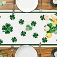 thumbnail image 5 of Lucky Clover Green Shamrocks Table Runner, Seasonal St Patricks Day Holiday Kitchen Dining Table Runner for Irish Spring Home Decoration Indoor Outdoor Party Supply 13 x 72 Inches, 5 of 6