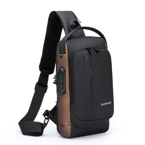 HOARBOEB Anti Theft Sling Bags Men Women, Password Anti-theft Chest Bag with USB Charging Port Waterproof Crossbody Shoulder Bag Sling Backpack for Hiking Cycling Running Travel