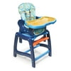 Badger Basket Envee Baby High Chair with Playtable Conversion - Blue/Orange