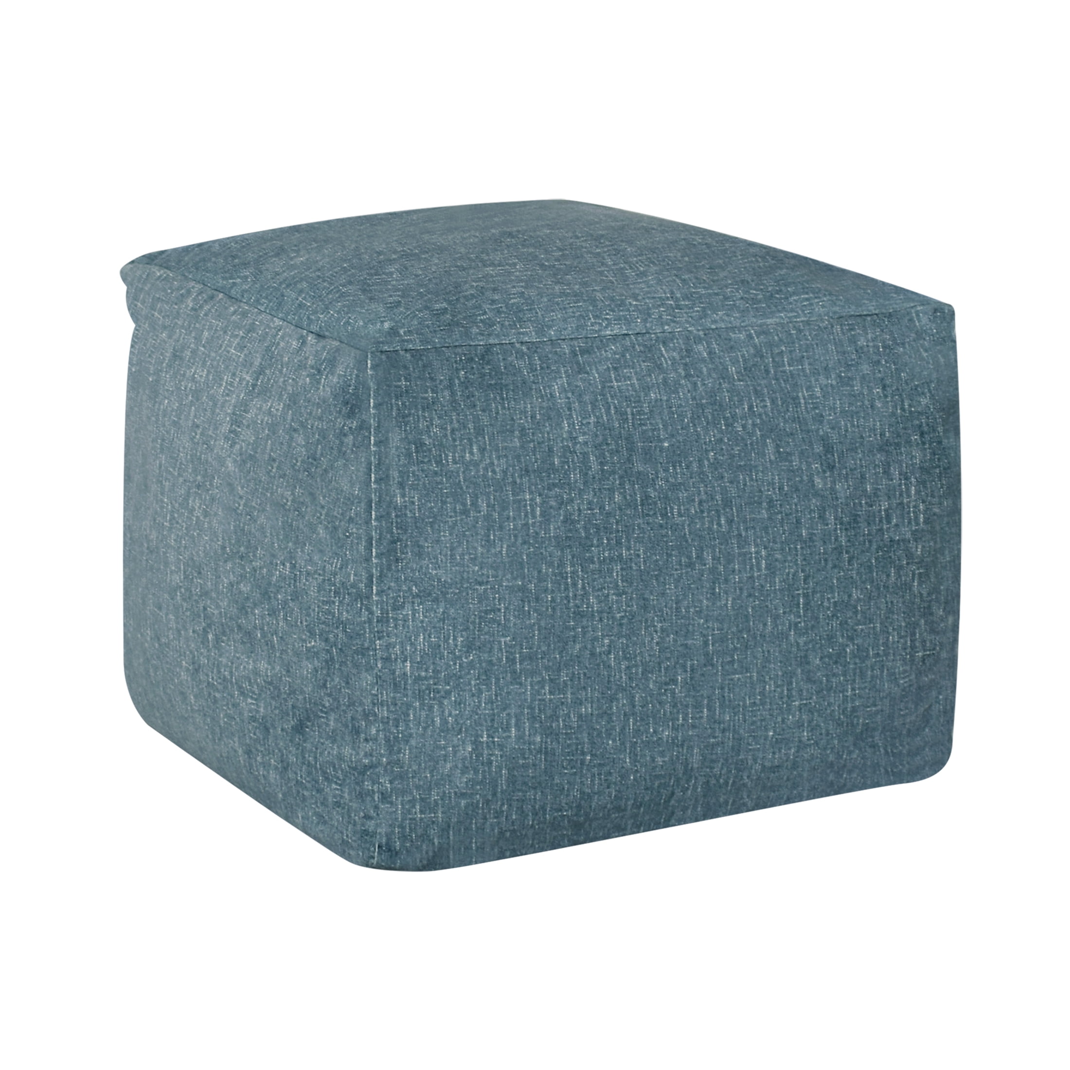 Castle Place 24" Velvet Pouf, Sapphire Blue