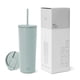 thumbnail image 1 of Vaso aislante moderno, sencillo, con tapa y pajita, 590 ml, 1 of 9
