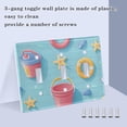 thumbnail image 3 of Yayeee Toggle Light Switch Wall Plate 2-Gang 4.56"x4.48" Decorative Outlet Cover, Pink Beach Toys Pattern, 3 of 7
