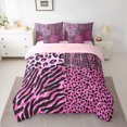thumbnail image 2 of Manfei Leopard Print 7-Piece Twin Bedding Sets,Jungle Animal Bedding Comforter Set,Pink Black Zebra Pattern Sheet Sets For Teens,Super Cozy Room Decor Reversible, 2 of 8