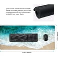 thumbnail image 3 of Beach Ocean Coastal Extended Mouse Pad 35.4x15.7 Inch Sea Wave Cool Summer XXL Non-Slip Rubber Base Large Teal Blue Green Mousepad Stitched Edges Keyboard Mouse Mat Desk Pad for Office Home Game, 3 of 7