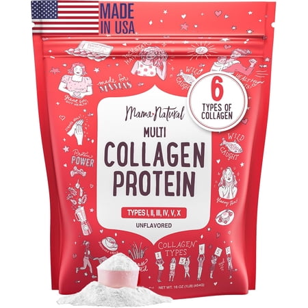 Multi Collagen Protein Powder Type I II III IV V X - Unflavored & Hydrolyzed 16Oz Pure Collagen Peptides Powder - Grass Fed Beef, Wild Fish Marine & USA Eggshell - Whole Body Collagen