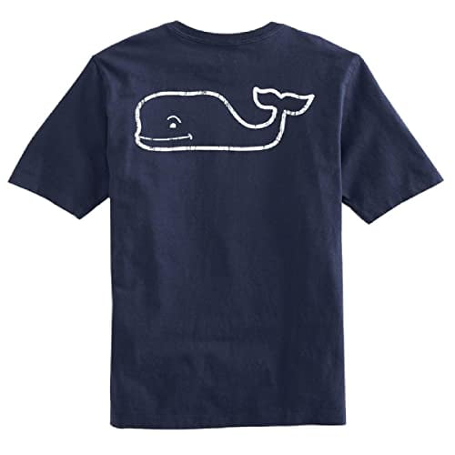 vineyard vines unisex child Vintage Short Sleeve Whale Tee T Shirt, Blue Blazer, Medium US