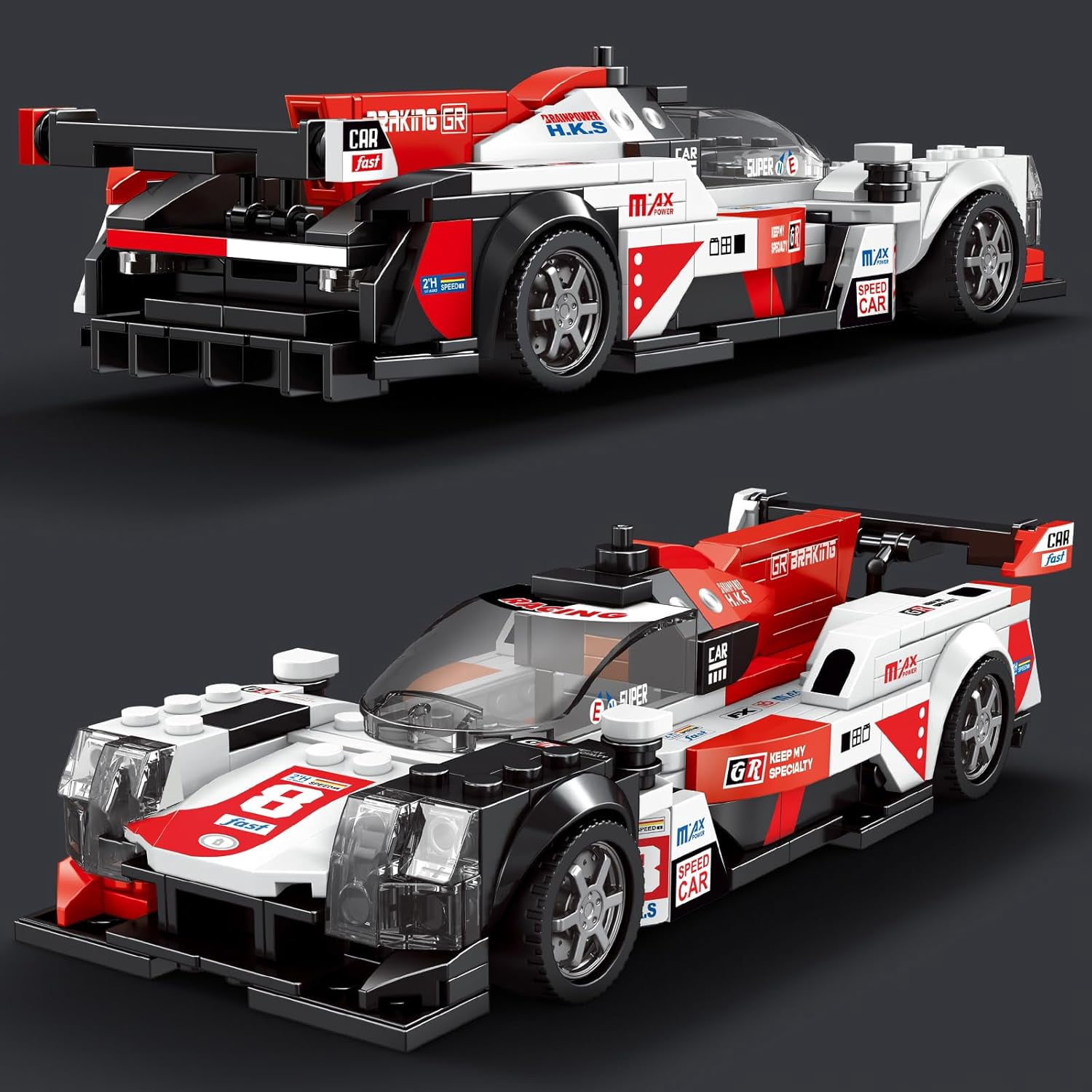 Speed Racing Car Building Set, 1:20 Scale Sports Car Model Kit, Cool Collectible Cars Construction Toys Gifts for Adults Teens Age 14+ (368 Pieces)