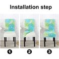 thumbnail image 5 of muroi Spring Dahlia Chair Cover Flowers Pattern Blue Green Washable Stretch Removable Chair Covers Set of 4 for Kitchen Dining Room Hotel, 5 of 6