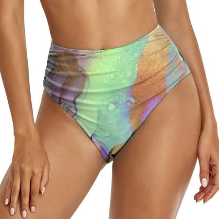 YOTMKGDO Bikini Bottoms For Women  Panties For Women  Women Retro Ruched Swim Short Shirred Tankinis Brief Swimming Trunks  High Waisted  Mint Green+M