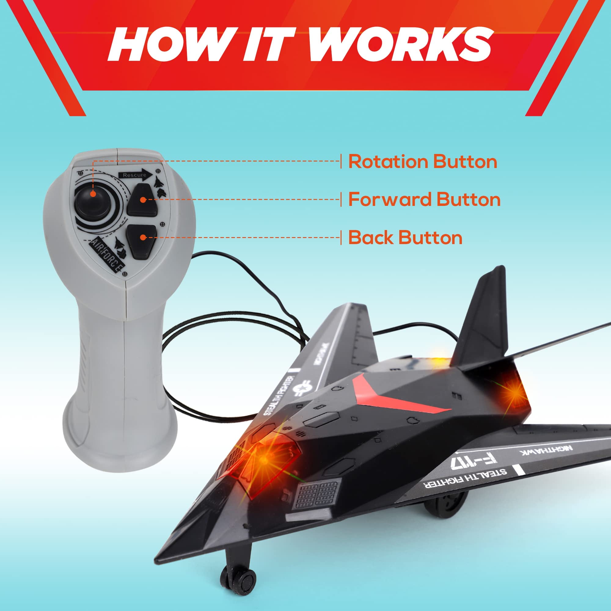 Playkidiz Wired Remote Control Plane, with Lights & Sounds