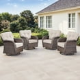 thumbnail image 2 of Bellefurn Patio Outdoor Swivel Chairs with 5" Thick T-shape Cushions,High Back Outdoor Swivel Rocker Patio Rocking Chairs Outdoor Conversation Set for Porch Balcony Deck, 2 of 11