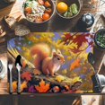 thumbnail image 6 of Cute Squirrel Placemats Set of 12 Maple Leaves in Fall Heat Insulated Linen Place Mats, Washable Stain-Proof Table Mats for Dining Tables Holiday Decor 13x19inch, 6 of 9