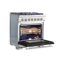 thumbnail image 4 of Forno Capriasca 30-Inch Freestanding Dual Fuel Range, 4 Burners, True Convection Oven, Black Door, 4 of 5