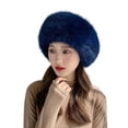 thumbnail image 2 of Cheers.US Russian Faux Fur Hat Comfy Cossack Style More Thicken Ultra-soft Women Hat Plush Beautiful Fine Knitted Girls Beret for Winter, 2 of 5