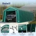 thumbnail image 5 of Summit Living 11 x 24 x 8.4 FT Green All-Weather Outdoor Portable Storage Shed, Steel Peak Style Canopy Carport, Agricultural Storage Shelter Tent, 5 of 9