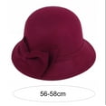 thumbnail image 6 of Dailypoc Elegant Women’s Autumn Winter Wool Hat - Solid Color Wide Brim Round Dome, Warm with Bowknot Decor, Stylish Fedora for Daily Wear, Cozy & Chic for Cold Seasons,Blue,One Size, 6 of 8