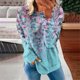 thumbnail image 1 of ICHUANYI Liquidación Moda Mujer Impreso Camiseta Suelta Manga Larga Blusa Cuello Redondo Casual Tops Sudadera Sudaderas ICHUANYI WER2023082205129, 1 of 5