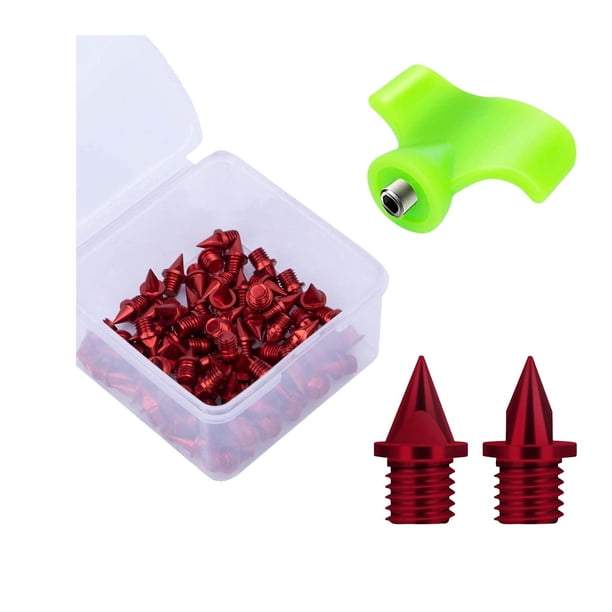 50x Clavos para zapatas de pista Clavos de pista fáciles de instalar Clavos de repuesto resistentes con llave para correr distancias cortas al aire Rojo