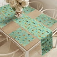thumbnail image 2 of Ambesonne Cartoon Table Runner & Placemats, Foxes with Glasses, Placemat 4 pcs + Runner 16"x90", Pale Green Orange, 2 of 2