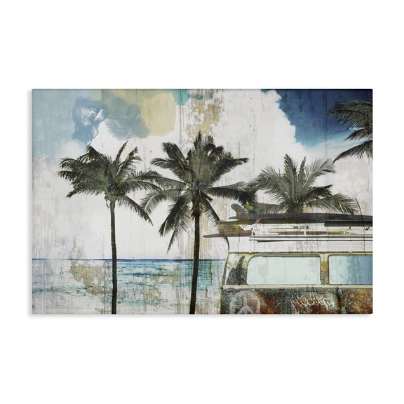 Stupell Industries Tropical Beach Day Retro Vacation Canvas Art, 24 x 16, by Sasha