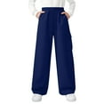 thumbnail image 2 of NAISIBABY Boys Fleece Sweatpants, Straight Leg Elastic Waist Multi-Pockets Kids Casual Sports Trousers Blue 9T, 2 of 9