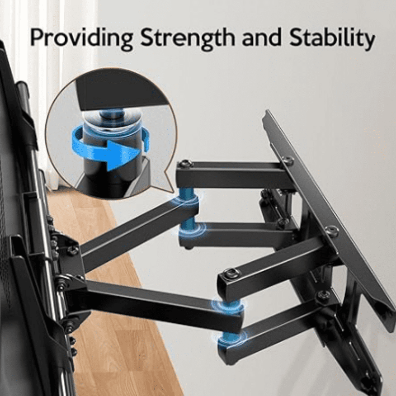 Full Motion TV Wall Mount Bracket Dual Articulating Arms Swivels Tilts Rotation for Most 37-75 Inch Flat Curved TVs,Holds up to 110lbs, Max VESA 600x400mm,Fits up to 16" Studs