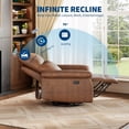thumbnail image 3 of Oversized Swivel Rocker Recliner Chair for Living Room – Modern PU Leather, Deep Seat, Padded Armrests, 360° Glider Single Sofa, USB Charging Port, Power Reclining, Ideal for Bedroom & Nursery, 3 of 8