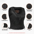 thumbnail image 4 of Daniel Smart Biker Vest for Women Soft Lambskin Leather Vest with Front Zipper Stylish Side Laces and Zipper Pockets, 4 of 11
