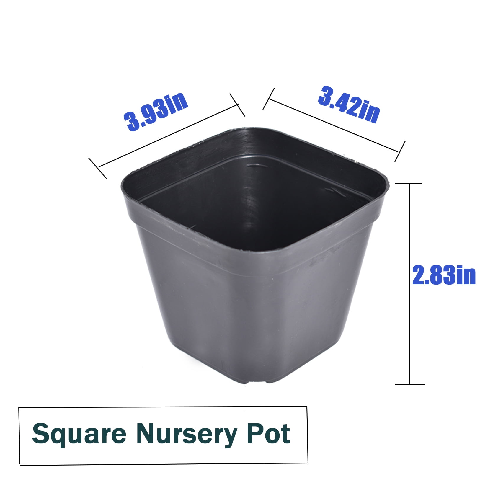 100 PCS Square Plastic Plant Nursery Pots, Seedling Flower Plant Container and Seed Starting Pots, Flower Plant Container for Succulents, Seedlings, Cuttings, Transplanting