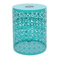 thumbnail image 2 of Iron Outdoor Patio Side Table with Solar Powered Light, Teal, 2 of 6